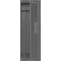 Clean Line Lockers, Bank of 2, 24" x 12" x 72", Steel, Charcoal, Rivet (Assembled), Perforated Duraquip Inc