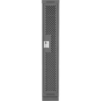 Clean Line Lockers, 12" x 12" x 76", Steel, Charcoal, Rivet (Assembled), Perforated Duraquip Inc