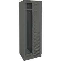 Clean Line Lockers, Bank of 2, 24" x 12" x 76", Steel, Charcoal, Rivet (Assembled), Perforated Duraquip Inc