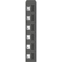 Assembled Lockerettes Clean Line Perforated Economy Lockers, 6 -tier, 18" x 72" x 12", Steel Duraquip Inc