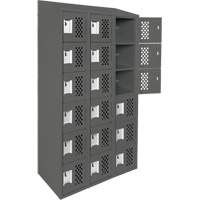 Assembled Lockerettes Clean Line Perforated Economy Lockers, 6 -tier, Bank of 3, 18" x 72" x 12", Steel Duraquip Inc