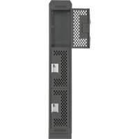 Clean Line Lockers, 3 -tier, 12" x 18" x 82", Steel, Charcoal, Rivet (Assembled), Perforated Duraquip Inc