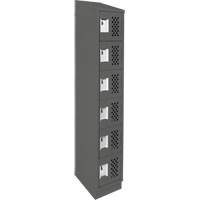 Assembled Lockerettes Clean Line Perforated Economy Lockers, 6 -tier, 18" x 72" x 12", Steel Duraquip Inc