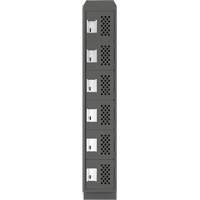 Assembled Lockerettes Clean Line Perforated Economy Lockers, 6 -tier, 18" x 72" x 12", Steel Duraquip Inc