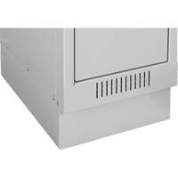 Clean Line Economy Lockers Recessed Base, 3 Banks, 4" H x 36" W x 18" D, Grey, Steel Duraquip Inc