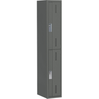 Concorde Heavy-Duty Lockers, 2 -tier, 12" x 18" x 72", Steel, Charcoal, Welded (Assembled) Duraquip Inc