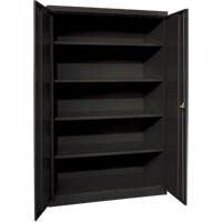 Deep Hi-Boy Storage Cabinet, Steel, 4 Shelves, 72" H x 36" W x 24" D, Black Duraquip Inc