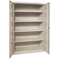 Deep Hi-Boy Storage Cabinet, Steel, 4 Shelves, 72" H x 36" W x 24" D, Beige Duraquip Inc