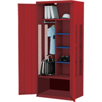 Deluxe Gear Locker, Steel, 36" W x 24" D x 72" H, Red Duraquip Inc