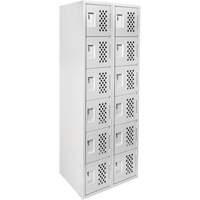 Clean Line Lockerettes, 6 -tier, Bank of 2, 18" x 72" x 12", Steel Duraquip Inc