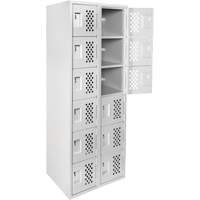 Clean Line Lockerettes, 6 -tier, Bank of 2, 18" x 72" x 12", Steel Duraquip Inc