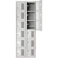Clean Line Lockerettes, 6 -tier, Bank of 2, 18" x 72" x 12", Steel Duraquip Inc