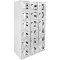 Clean Line Lockerettes, 6 -tier, Bank of 3, 18" x 72" x 12", Steel Duraquip Inc