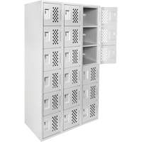 Clean Line Lockerettes, 6 -tier, Bank of 3, 18" x 72" x 12", Steel Duraquip Inc