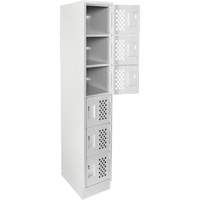 Assembled Lockerettes Clean Line Perforated Economy Lockers, 6 -tier, 18" x 72" x 12", Steel Duraquip Inc