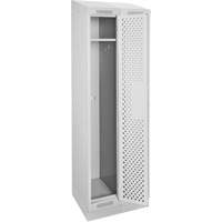 Clean Line Lockers, Bank of 2, 24" x 18" x 82", Steel, Grey, Rivet (Assembled), Perforated Duraquip Inc