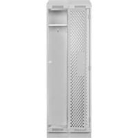 Clean Line Lockers, Bank of 2, 24" x 18" x 82", Steel, Grey, Rivet (Assembled), Perforated Duraquip Inc