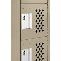 Assembled Lockerettes Clean Line Perforated Economy Lockers, 6 -tier, 18" x 72" x 12", Steel Duraquip Inc