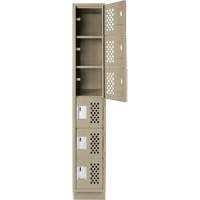 Assembled Lockerettes Clean Line Perforated Economy Lockers, 6 -tier, 18" x 72" x 12", Steel Duraquip Inc