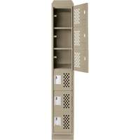 Assembled Lockerettes Clean Line Perforated Economy Lockers, 6 -tier, 18" x 72" x 12", Steel Duraquip Inc