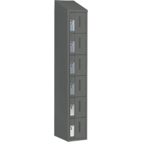 Concorde Heavy-Duty Lockers, 6 -tier, 12" x 18" x 78", Steel, Charcoal, Welded (Assembled) Duraquip Inc