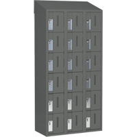 Concorde Heavy-Duty Lockers, 6 -tier, Bank of 3, 36" x 18" x 78", Steel, Charcoal, Welded (Assembled) Duraquip Inc