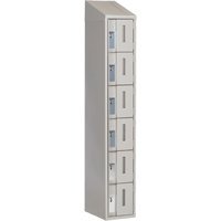 Concorde Heavy-Duty Lockers, 6 -tier, 12" x 18" x 78", Steel, Grey, Welded (Assembled) Duraquip Inc
