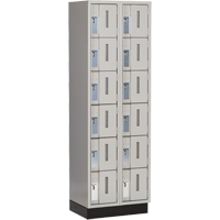 Concorde Heavy-Duty Lockers, 6 -tier, Bank of 2, 24" x 18" x 76", Steel, Grey, Welded (Assembled) Duraquip Inc