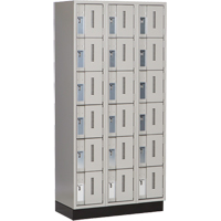 Casiers robustes Concorde, 6 niveaux, Bloc de 3, 36" x 18" x 76", Acier, Gris, Soud&eacute; (assembl&eacute;) Duraquip Inc