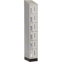 Concorde Heavy-Duty Lockers, 6 -tier, 12" x 18" x 82", Steel, Grey, Welded (Assembled) Duraquip Inc
