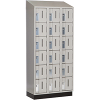 Concorde Heavy-Duty Lockers, 6 -tier, Bank of 3, 36" x 18" x 82", Steel, Grey, Welded (Assembled) Duraquip Inc