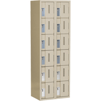 Concorde Heavy-Duty Lockers, 6 -tier, Bank of 2, 24" x 18" x 72", Steel, Beige, Welded (Assembled) Duraquip Inc