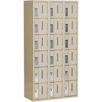 Concorde Heavy-Duty Lockers, 6 -tier, Bank of 3, 36" x 18" x 72", Steel, Beige, Welded (Assembled) Duraquip Inc