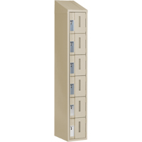 Concorde Heavy-Duty Lockers, 6 -tier, 12" x 18" x 78", Steel, Beige, Welded (Assembled) Duraquip Inc