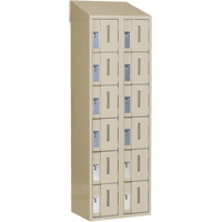 Concorde Heavy-Duty Lockers, 6 -tier, Bank of 2, 24" x 18" x 78", Steel, Beige, Welded (Assembled) Duraquip Inc