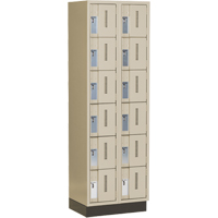 Concorde Heavy-Duty Lockers, 6 -tier, Bank of 2, 24" x 18" x 76", Steel, Beige, Welded (Assembled) Duraquip Inc