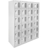Clean Line Lockerettes, 6 -tier, Bank of 4, 18" x 72" x 12", Steel Duraquip Inc
