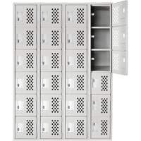 Clean Line Lockerettes, 6 -tier, Bank of 4, 18" x 72" x 12", Steel Duraquip Inc