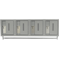 Wall Hung Lockers - Heavy Duty, Bank of 4, 18" x 12" x 12", Steel Duraquip Inc