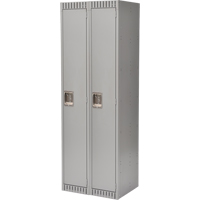Lockers, Bank of 2, 24" x 18" x 72", Steel, Grey, Knocked Down Duraquip Inc