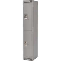 Lockers, 2 -tier, 12" x 18" x 72", Steel, Grey, Knocked Down Duraquip Inc