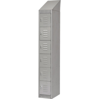 Lockers, 6 -tier, 12" x 18" x 82", Steel, Grey, Knocked Down Duraquip Inc