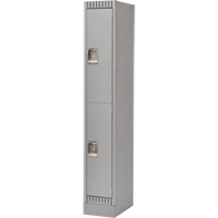 Lockers, 2 -tier, 12" x 18" x 76", Steel, Grey, Knocked Down Duraquip Inc