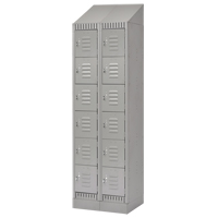 Casiers, 6 niveaux, Bloc de 2, 24" x 18" x 86", Acier, Gris, D&eacute;mont&eacute; Duraquip Inc
