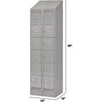 Casiers, 6 niveaux, Bloc de 2, 24" x 18" x 86", Acier, Gris, D&eacute;mont&eacute; Duraquip Inc
