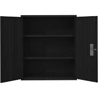 Lo-Boy Storage Cabinet, Steel, 2 Shelves, 42" H x 36" W x 18" D, Black Duraquip Inc