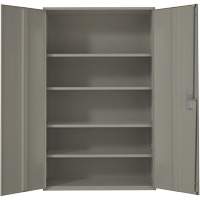 Extra Wide Hi-Boy Storage Cabinet, Steel, 4 Shelves, 72" H x 48" W x 24" D, Grey Duraquip Inc