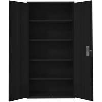 Hi-Boy Storage Cabinet, Steel, 4 Shelves, 72" H x 36" W x 18" D, Black Duraquip Inc
