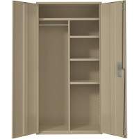 Combination Storage Cabinet, Steel, 6 Shelves, 72" H x 36" W x 18" D, Beige Duraquip Inc