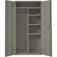 Combination Storage Cabinet, Steel, 6 Shelves, 72" H x 36" W x 18" D, Grey Duraquip Inc